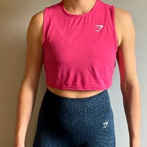 Gymshark Cropped Hot Pink Tank